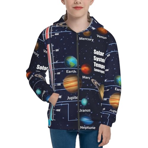 Solar System Temperatures Diagram Kids Pullover Hoodies Boys Zip Up Sweatshirts Girls Athletic Clothes with Pocket3