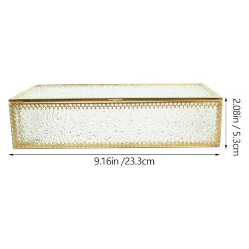 STOBAZA Boîte à Bijoux Coffret de Rangement pour Bijoux Boîte Cadeau Décorative Verre Organisateur pour Boucles Oreilles et Colliers – vue 2