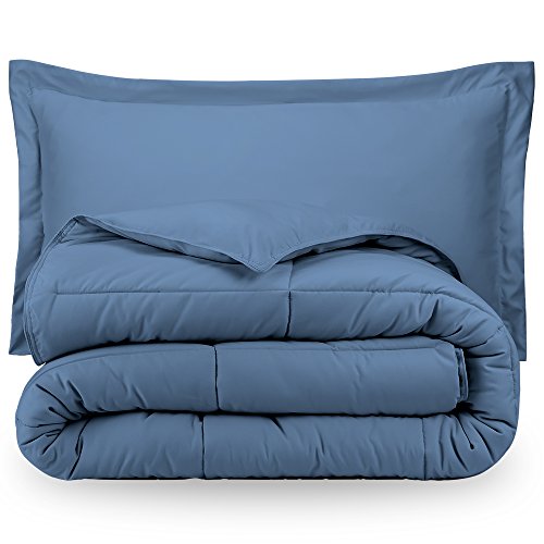 Image of Coronet Blue Twin Extra Long Down Alternative Comforter Set by Ivy Union