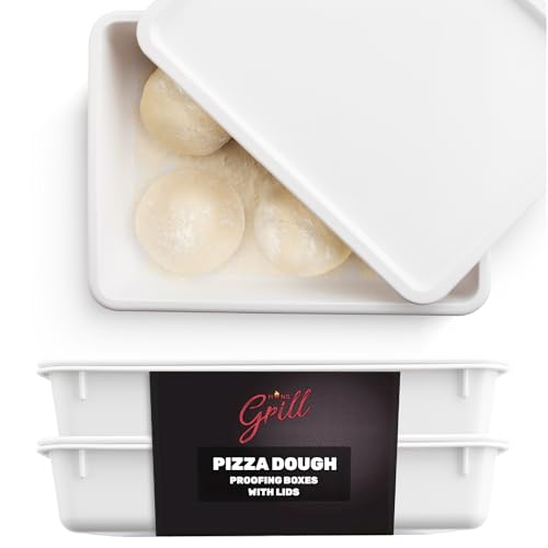 Comparison: Best Dough Proofing Container 4 Hans Grill Pizza Dough Proofing Box - Pack of 2 Stackable BPA-Free Trays with Covers - Perfect as a Bread Proofing Box and Dough Container - Premium Quality Pizza Storage Container (2 Pack Large)