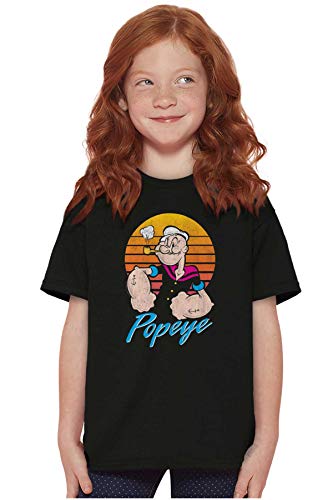 Popeye The Sailor Man Retro Sunset Crewneck T Shirts Boy Girl3