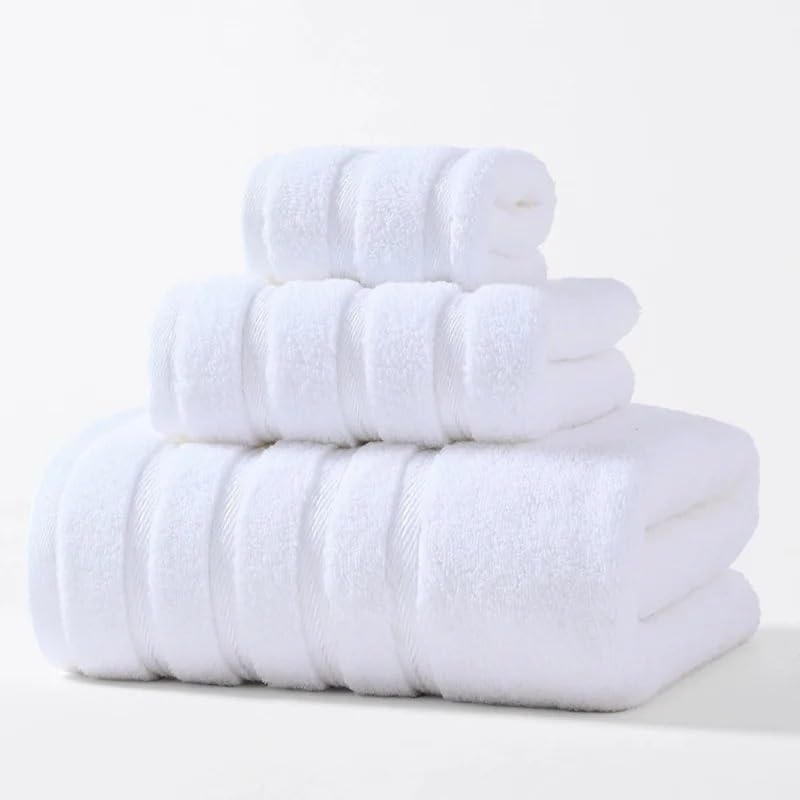 Genérico Toallas Baño Grandes,Bath Towels Juego de Toallas algodón, Color Verde Oscuro, for Manos, Cara y baño, Suave Absorbente, for Hotel o hogar, 3 Piezas(Gray)