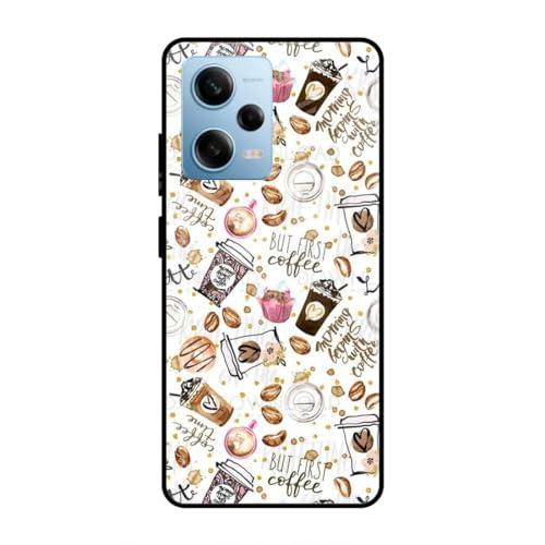 Image of SmashItUp Coffee Cups Designer Printed TPU Metal Case Mobile Back Cover for Redmi Note 12 Pro 5G