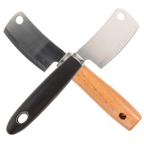 PRETYZOOM 2-piece Stainless Steel Cheese Cutters Set Mini Kitchen Knives for Block Cheese Fruit Vegetable and Steak Cutting