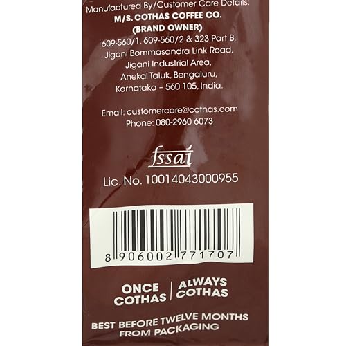 Image of Cothas Deccan Brew Strong Filter Coffee Powder | Roasted & Blended Signature Mix of 53% Coffee & 47% Chicory | Traditional South Indian | Rich Aroma & Strong Taste | 200g Pack