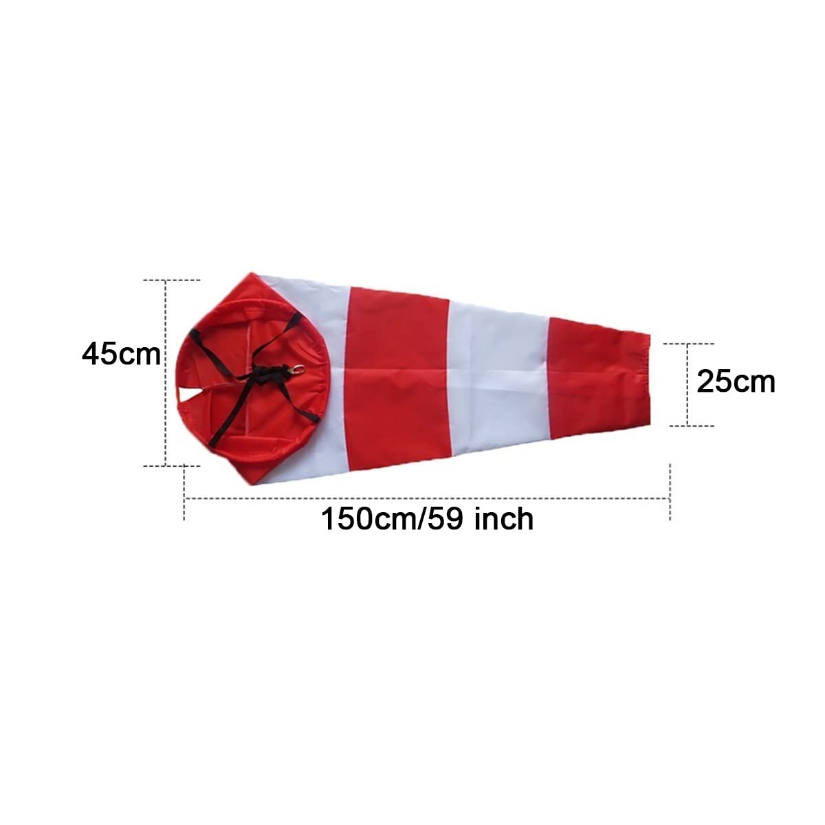 Manica A Vento, 150cm Di Lunghezza Impermeabile Segnavento Rosso E Bianco, Borsa For La Direzione Del Vento Segnavento For La Misurazione Del Vento, Bandiera Di Avvertimento In Tessuto Oxford Rip-stop