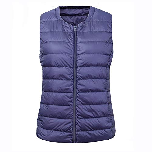 Mujer Ultra-Light Chaleco de Pluma Sin Cuello Plegable Down Chaquetas (1#,L(Asia 4XL)) Cover
