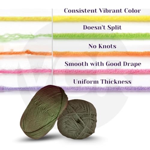 Image of VCR Olive Brown Yarn, 100 Grams Hank, 190 Meters Length, Acrylic Ball for Crochet and Knitting, Soft Crosia Threads, Pack of 1 Yarn, Suitable for DIY Crafts