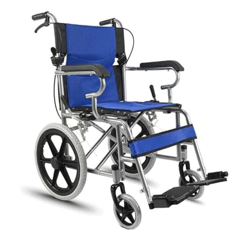 UYHBCNQD トランスポート 車いす トランスポート 車いす 両手ブレーキ&手動車いす ソリッドホイール 高炭素スチールシート ポータブル折りたたみ車椅子 移動補助