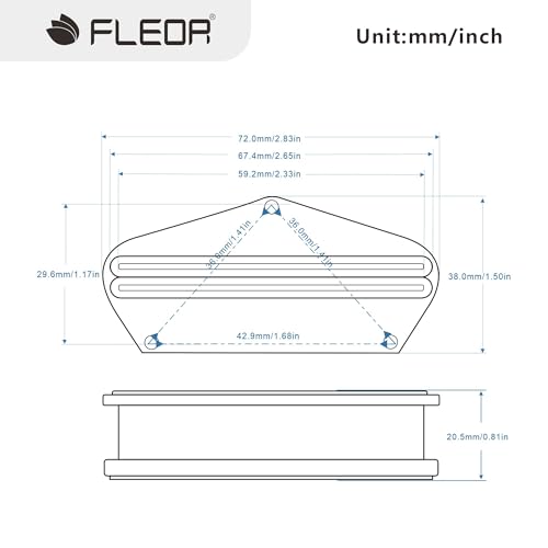 FLEOR Alnico 5 TL Pickup Hot Dual Rail Humbucker Bridge Pickup 6-7K