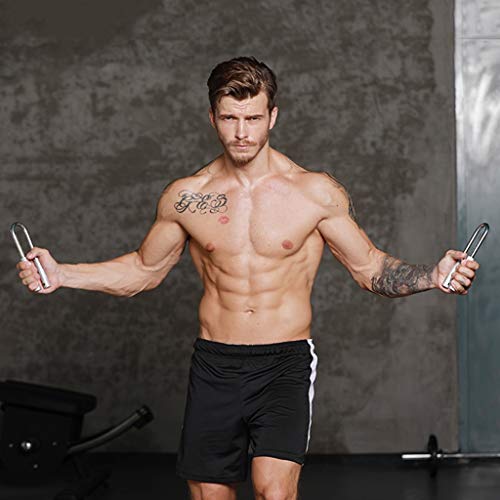 Grip Strength Device Steel Structure Home Forearm Training Device Silver Anti-Bending Hand Grip Enhancer Grip Strength Device Strength Training Equipment ( Color : Silver , Size : 201.57Cm ) #TOP1