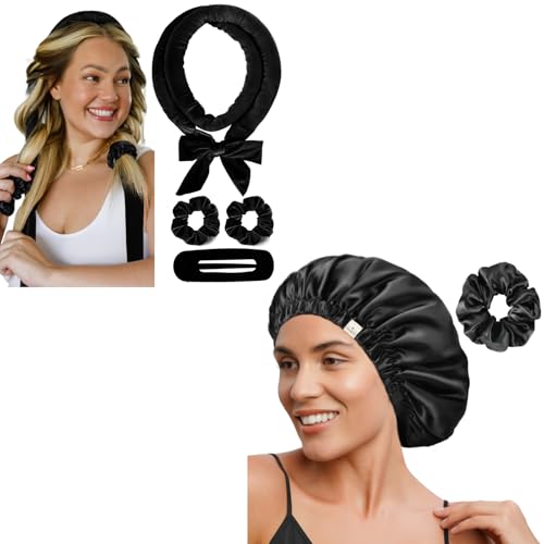 Tikodeo Heatless Hair Curling Set(Pink)