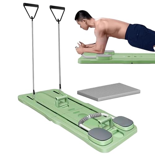 Máquina reformadora de pilates | Tabla de pilates plegable con alfombrilla | Tabla de rodillo abdominal | Tabla de entrenamiento de rueda de rodillo abdominal | Equipo portátil de entrenamiento de