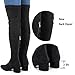 Mtzyoa Over Knee Boots for Women Black Size 9 Low Heel Thigh High Block Long OTK Winter Pointed Toe Stretch