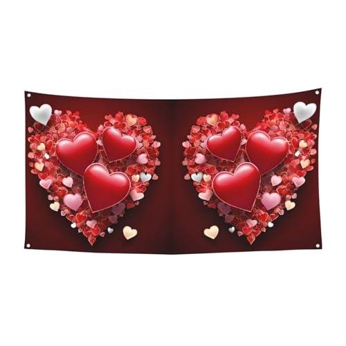 MINDBBDFJ Valentine'S Day Print Banners And Signs For Outdoor/Indoor,Personalized Banner Customizable Parties Halloween Banner (180x90cm)