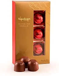 Bombons de Cereja e Chocolate Kopenhagen 150g, Caixa Presente para o Dia das Mães e Namorados