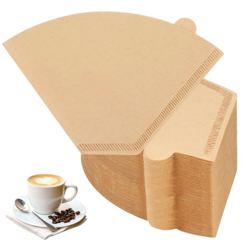 200 Piezas Filtro Cafe 02, Naturaleza Filtro Cafetera Sin Blanquear, U Forma Filtros Cafetera Goteo Papeles de Filtros de Café para Manuales Café Filtros, Cafeteras