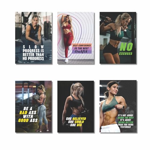 Image of MELDORA STUDIOS Premium Motivational Gym Posters - Inspirational Wall Art with Fitness Quotes for Women, Ideal for Home Gym, Office, or Workout Spaces (set of 8, 12x18 inch)