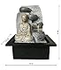 Dehner Zimmerbrunnen Steine mit LED Beleuchtung, ca. 25 x 17.5 x 21 cm, Polyresin, grau