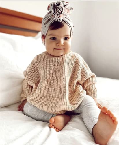 Fybitbo Baby Girl Boy Sweater Knit Oversized Pullover Sweatshirt Romper Onesie Warm Fall Winter Clothes Outfit Newborn (Cream Beige,3-6 Months) #TOP3