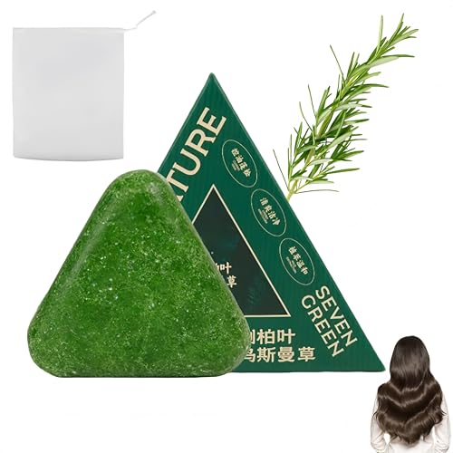 Champú en barra Nature Triangle: Champú suave para limpiar y fortalecer el cabello, con jabón verde, reduce el encrespamiento y elimina la caspa, para mujeres y hombres (1 Piezas)