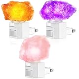 3 Pack Himalayan Salt Lamp Night Light Crystal Night Light Lamp Plug in Rotatable Wall Purifier Made of Natural Salt Stone Sea for Home