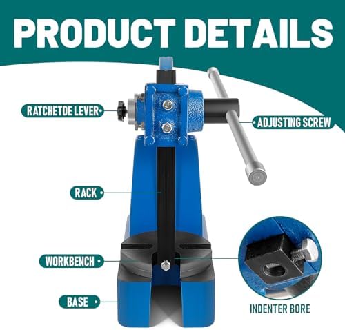 3 Ton Manual Arbor Press - Heavy-Duty Cast Iron Tool for Stamping, Bending & Forming, 12" Max Height, Ideal for Metalworking & DIY Projects