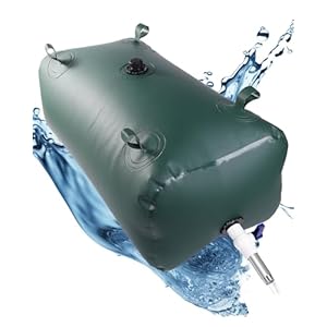FoundGo 1000L/264gal Water Storage Bladder Emergency Water Storage Tank, Large Capacity Water Containers, Portable Vinyl Water Storage Barrel with Valves&Overflow Kit,for Outdoor/Survival/RV/Garde