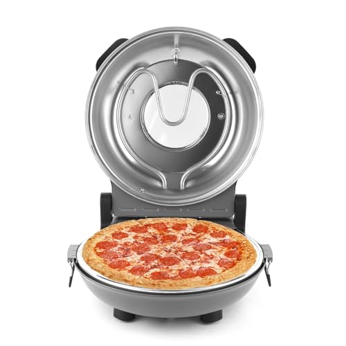 KLAIF 12" Electric Countertop Pizza Oven With Ceramic Stone, Dual