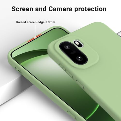 Image of DIZORO Compatible with Oneplus 15R 5G Back Cover with Upgraded Square Edges for Camera Protection Shockproof Flexible Matte Liquid Silicone Mobile Phone Case (New Matcha Green)