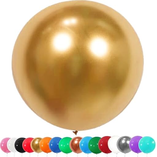 Globos Gigantes de Látex,6 Piezas Globos Grandes Redondos de Fiesta, Globo Dorado, Globos de Helio para boda, cumpleaños, baby shower, graduación, decoraciones de fiesta de ceremonia(90cm/36 inch) | Ya disponible en tu tienda friki favorita! En mundofriki.es!