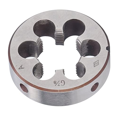 Right Hand Round Die Alloy Steel G7/8 Pipe Thread Die, Hand Threading Die for Steel Iron Aluminum Copper, Industrial Grade Thread Repair Tool with Sharp Cutting Edges