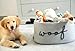 ZOMBATI Woof Dog Basket - Cotton Rope Pet Storage Bin With Durable Handles, Large Toy Organizer for Puppies, Perfect for Chew Toys, Blankets and Leashes