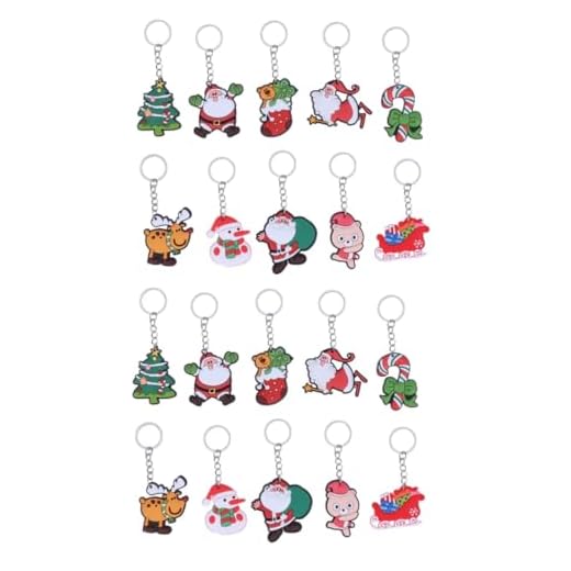 TOYANDONA 20 Unidades Lembrancinhas Fofas Favores De Festa De Natal Chaveiros Para Crianças De Papai Noel Infantil De Natal O Presente Charme Filho Desenho Animado