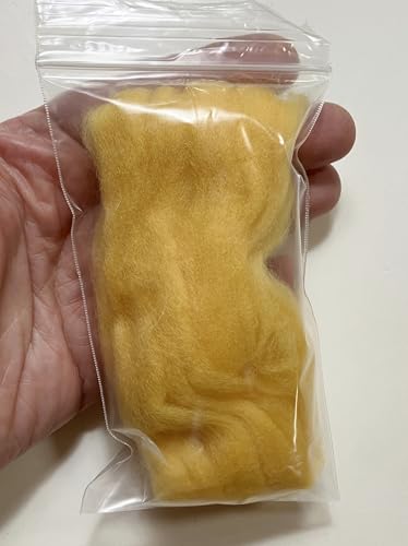LM005-005 MOREZMORE Wool Roving for Needle Felting 5g Canary Yellow Merino 100% Wool Fine Grade