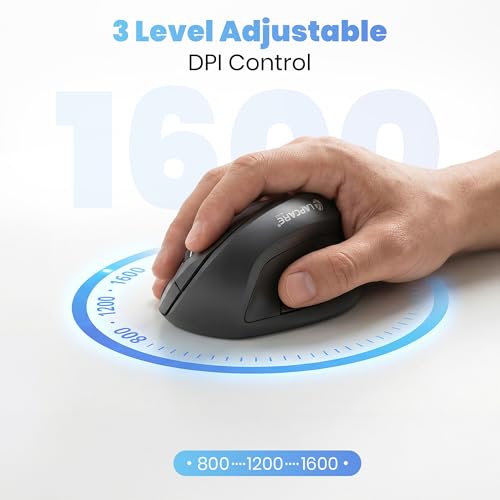 Image of LAPCARE SunGrip Wireless Mouse 2.4GHz with Silent Clicks | 1600 DPI Adjustable | 6 Buttons | Ergonomic Design | USB Receiver | Compatible with Windows, Mac, Laptop & PC