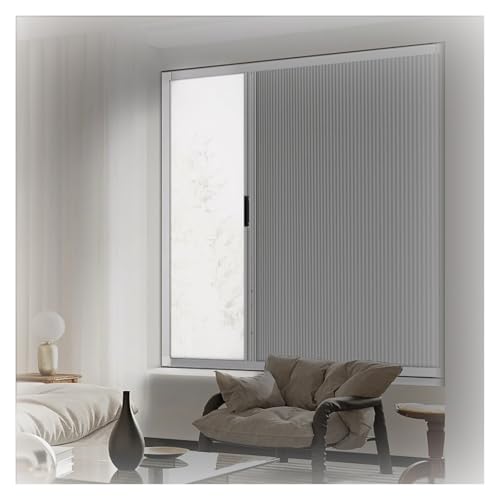 HDYZJQ Folding Cellular Blinds with Aluminium Frame, No Drill Multifold Pleated Shades for Living Room Bedroom Office Windows, Non-Woven Temporary Honeycomb Curtain(60cmx200cm/23.6inx78.7in)