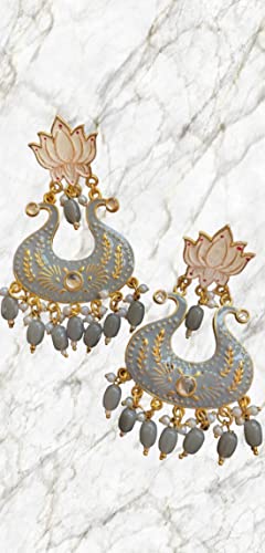 Image of Nilu's Collection Handmade Antique Designer Floral Jhumka for Women & Girls | Made of Brass | Any occasion, festival, function