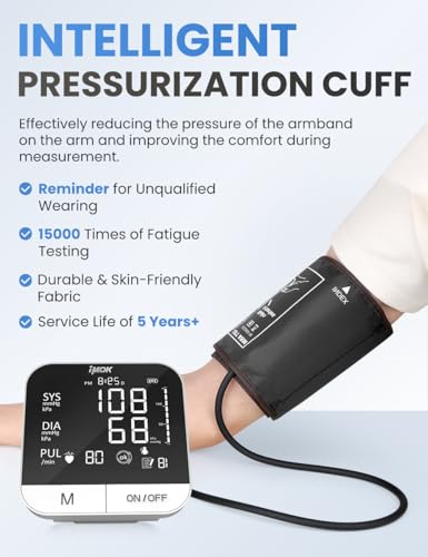Image of IMDK Blood Pressure Monitors - Arm Blood Pressure Monitors for Home Use, Accuracy of ±3 mmHg, Cuff '8.7-16.5' inch Adjustable, Hypertension Management APP for iOS & Android
