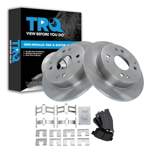 Image of TRQ Rear Brake Pad and Rotor Set Semi Metallic