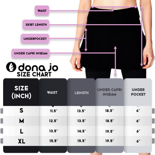Dona Jo Skirted Capri For Women - Skirt With Capri Leggings And Pockets For Sports & Active Wear Women Clothing - Polka Dot #TOP5