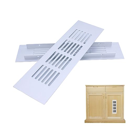 Rejillas de Ventilación de Rectangular,Rejilla de Ventilación,2 Piezas Rejillas de Ventilación de Aluminio,Calidad Rejilla de Ventilación Metalica,50x200mm,para Ventilación de Armarios y Dormitorios