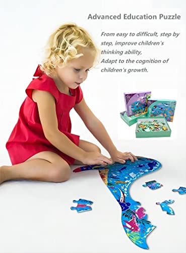 Ausowell Jigsaw Puzzles For Kids Ages 4-8, 8-10, Colorful Animal Shaped Puzzle Floor Puzzles Children Learning Educational Toys Games Gifts For Boys And Girls (Lion-80 Pcs) #TOP4