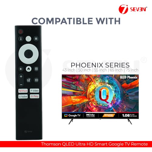 Image of 7SEVEN Compatible with Thomson Google Tv Remote Phoenix Series Original Model 43OPMAXGT9010 50OPMAXGT9020 55OPMAXGT9030 65OPMAX9033 43OPMAX9099 50OPMAX9077 55OPMAX9055 Suitable 43 50 55 65 75 Inch