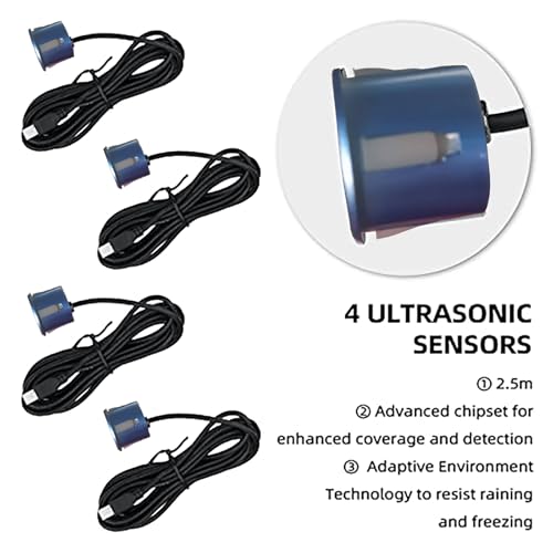 Image of LCD Parking Sensor Kit - Displays Data on Original Screen, Easy Rear Installation, Compatible with CVBS Cameras (Not for AHD), 18 Probe Colors to Match Any Vehicle LightBlue