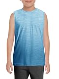 Boys Gradient Athletic Tank Tops Kids Dry Fit Sleeveless Crewneck Workout Shirts 5-14 Years Sky Blue