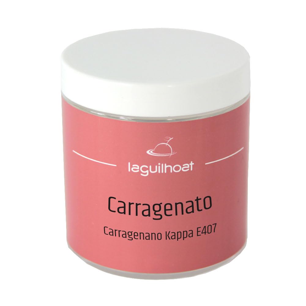 Carragenato Kappa 120 g en frasco hermético Espesante y gelificante de algas rojas para gelatinas firmes, espumas calientes, glaseados y napados en lácteos y bases con calcio o potasio