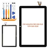AGCUT Screen Replacement for Amazon Kindle Fire Tablet HD8 /HD8 Plus 10th Gen 2020 Touch Screen K72LL3 K72LL4 Touchscreen Digitizer Glass Panel with Tools (Black)