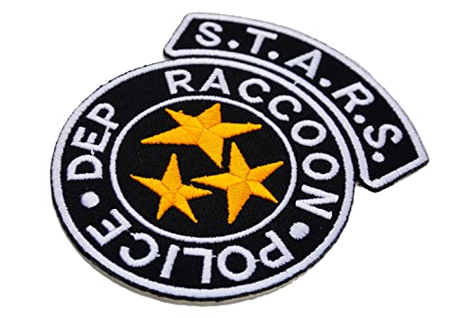 Graphic Dust Stars Raccoon Police Badge Iron On Patch Logo Umbrella Corp Biohazard Skull Rescue Team Cosplay Costume S.T.A.R.S. Biohazard
