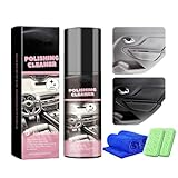 Detergente Lucidante Per Automobili - Rimuovitore Di Macchie E Grasso Da 100 Ml,Lucidatore Per Automobile - Per Fiancate Esterne Cruscotto Volante Bracciolo Tetto Convertibile Finestrino Interno Ed Es